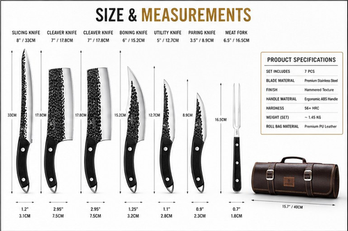Premium Damascus Steel Chef Knife Set Of 7 Pcs | Damascus Tools