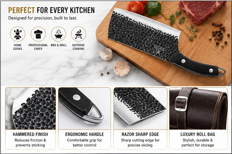 Premium Damascus Steel Chef Knife Set Of 7 Pcs | Damascus Tools